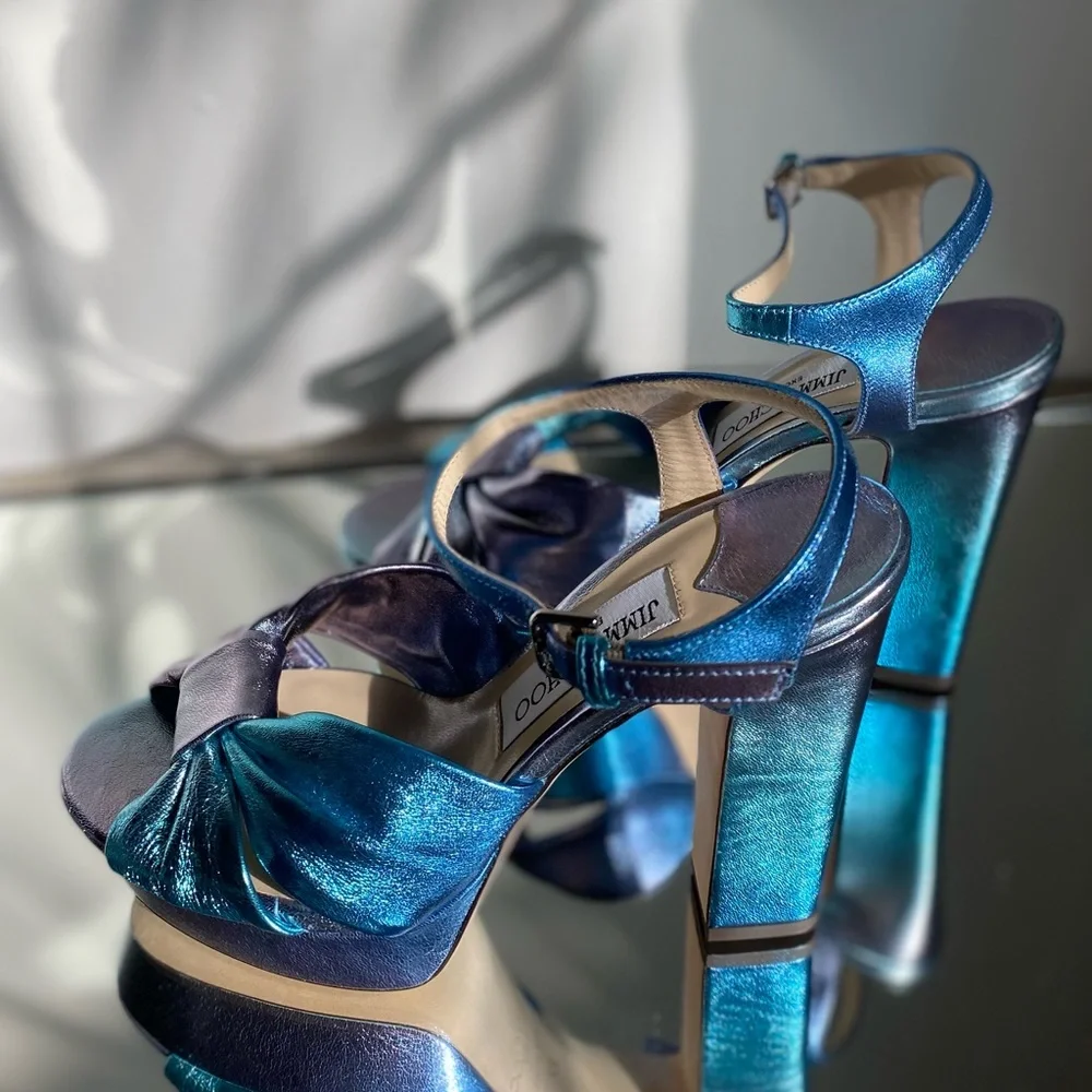New Jimmy Choo Heloise Ombre Ankle-Strap Platform Sandals 36 $995 - Picture 4 of 14